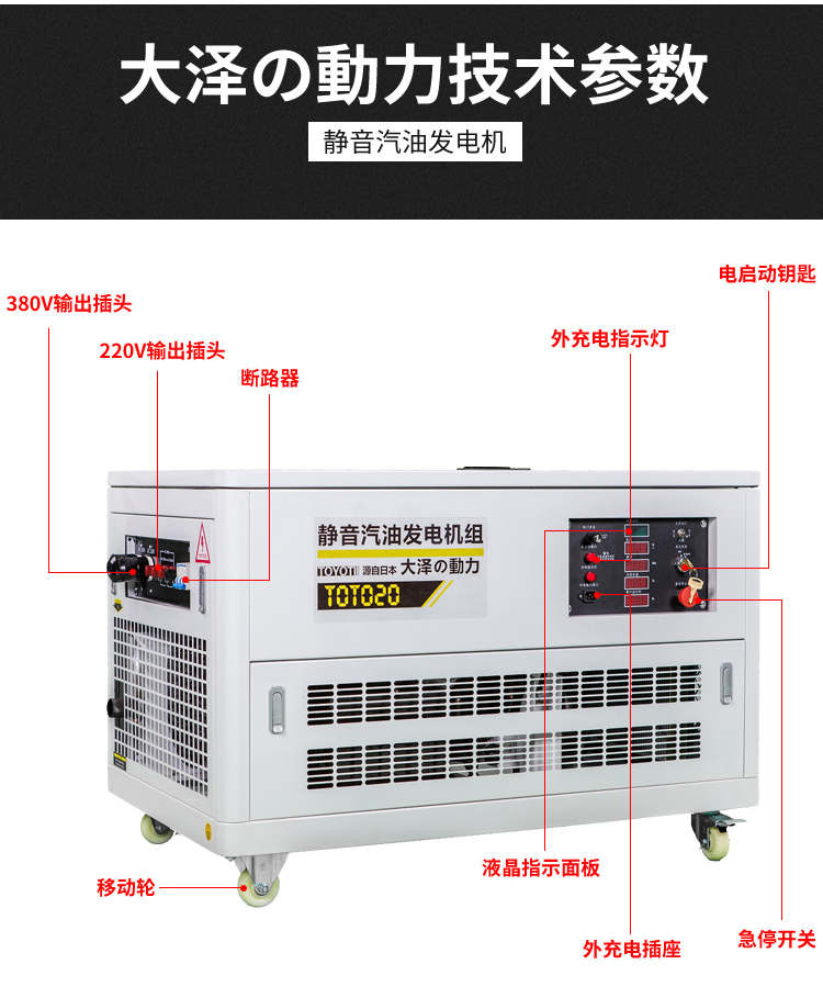 大澤動力汽油柴油發(fā)電機(jī)20kw對比